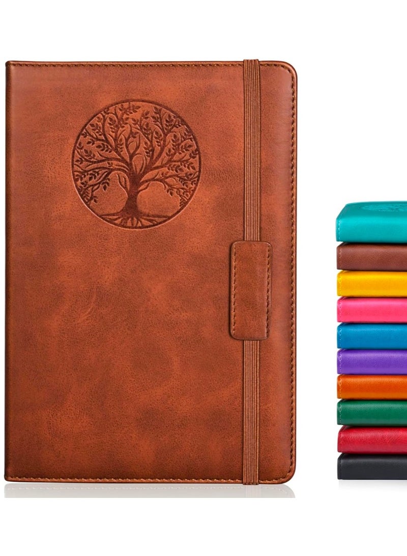 Generic 256 Pages Hardcover Notebook, A5 Leather Lined Notebook for Men And Women, Ideal for Writing,Travel, Business, Work And School,College Ruled Notebooks for Note Taking,Diary Notepad 5.7"×8.3", Brown  - Image 1