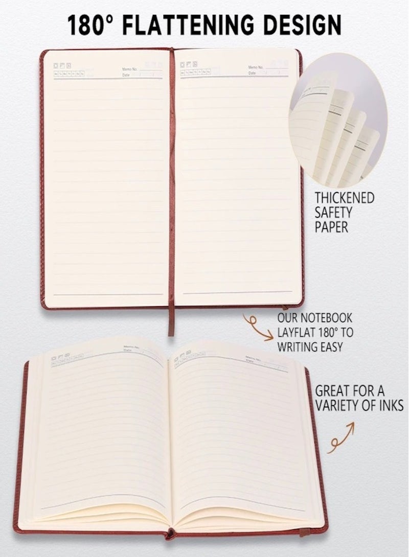 Generic 256 Pages Hardcover Notebook, A5 Leather Lined Notebook for Men And Women, Ideal for Writing,Travel, Business, Work And School,College Ruled Notebooks for Note Taking,Diary Notepad 5.7"×8.3", Brown  - Image 3