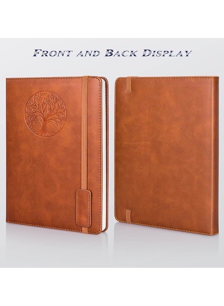 Generic 256 Pages Hardcover Notebook, A5 Leather Lined Notebook for Men And Women, Ideal for Writing,Travel, Business, Work And School,College Ruled Notebooks for Note Taking,Diary Notepad 5.7"×8.3", Brown  - Image 5