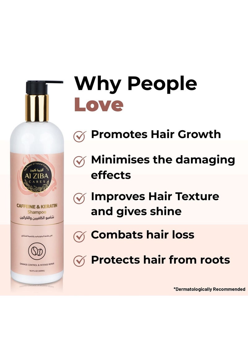 Caffeine & Keratin Shampoo - Damage Control & Intensive Repair - 500 ml