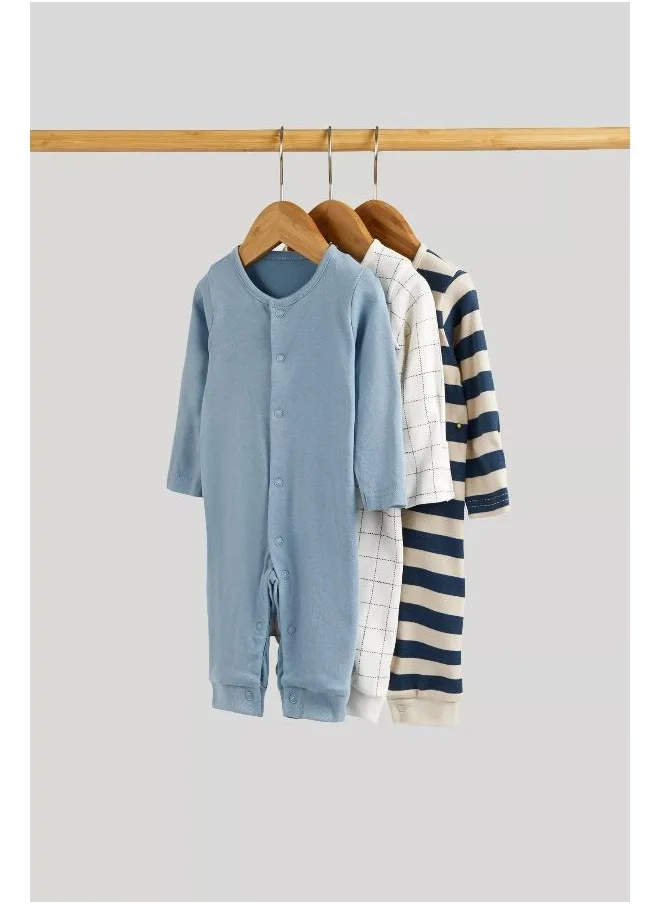 مذركير My First Blue Footless Sleepsuits - 3 Pack