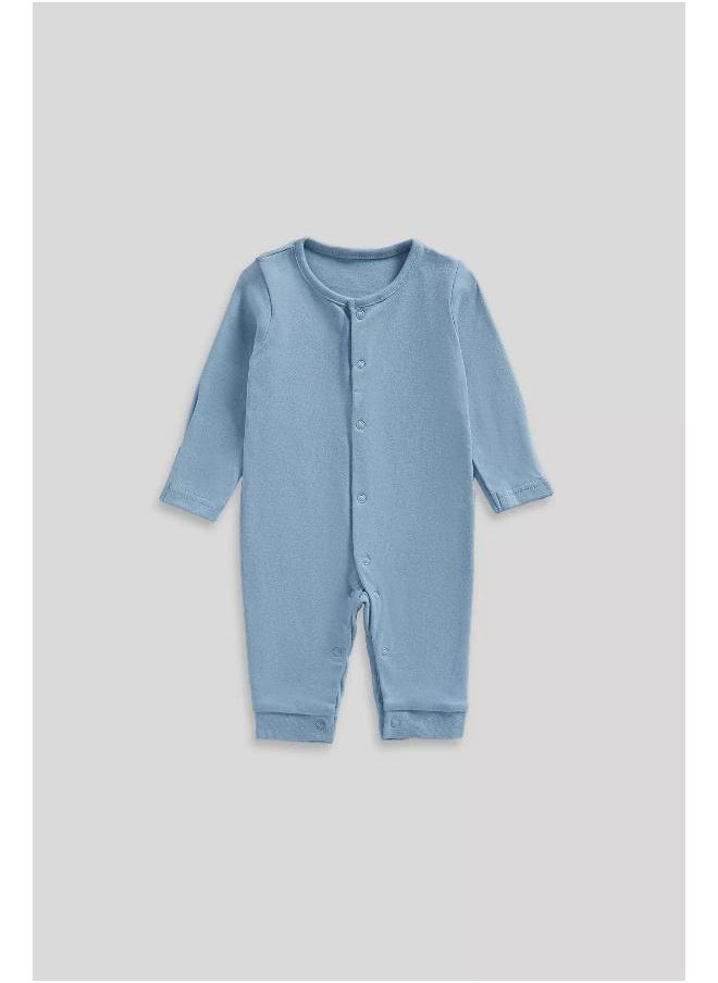mothercare - My First Blue Footless Sleepsuits - 3 Pack - Image 1