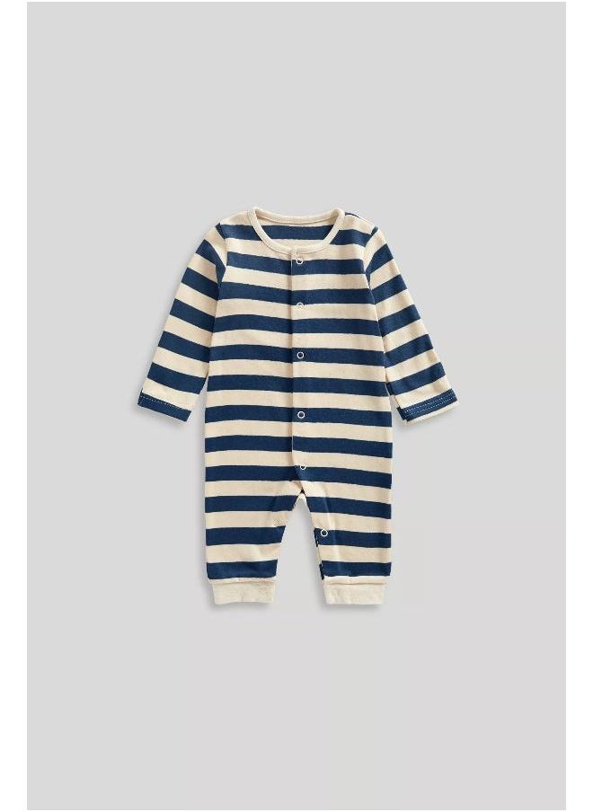 mothercare - My First Blue Footless Sleepsuits - 3 Pack - Image 1