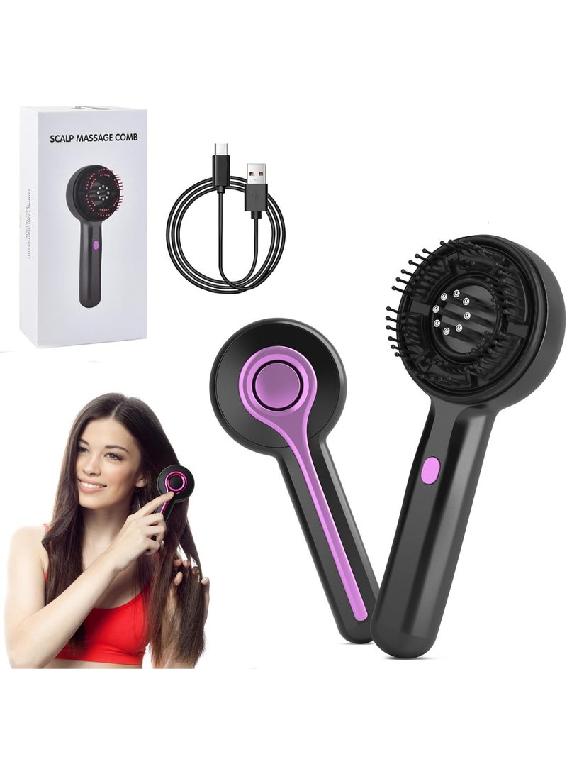 مشط تدليك فروة الرأس الكهربائي 3 في 1 - لتعزيز نمو الشعر، تقليل التوتر، وتوزيع الزيوت (قابل للشحن عبر USB) - Image 1