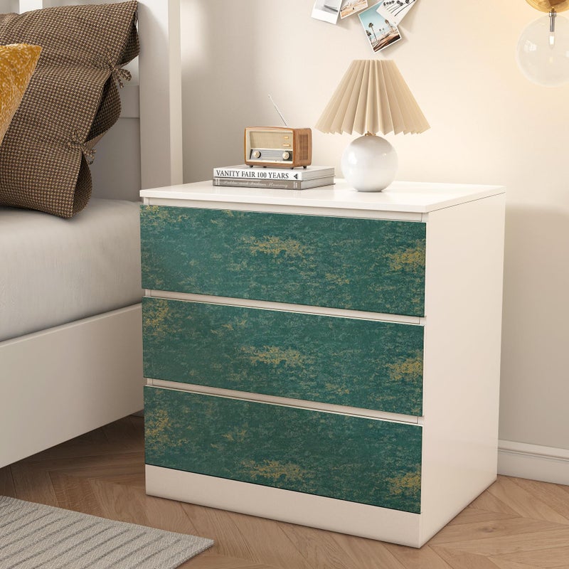 Stickyart Teal Gold Wallpaper Peel and Stick 12"x160" Textured Vintage Luxury Emerald Green Metallic Gold Plaster Concrete Wallpaper Self Adhesive Antique Wall Paper Industrial for Cabinet Accent Wall - Image 3