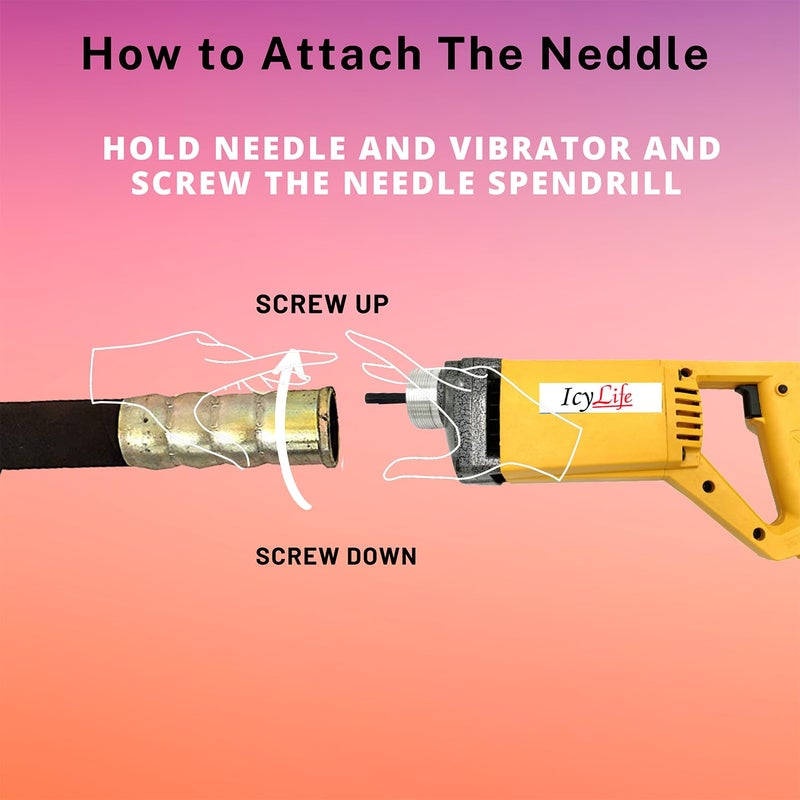 ICYLIFE ICYLIFE Concrete Vibrator With 3 Mitre Needle Shaft 1340WTT 13900RPM Electric Vibrator Machine  - Image 3