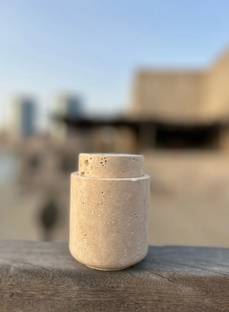 Tohfa Luxe TohfaLuxe Marble & Brass Accent Jar