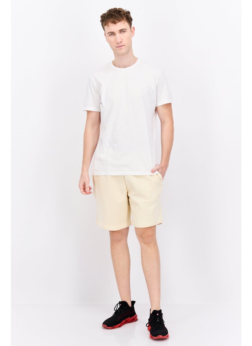 Blank Essentials - Men Brand Logo Basic Shorts, Beige - Image 1