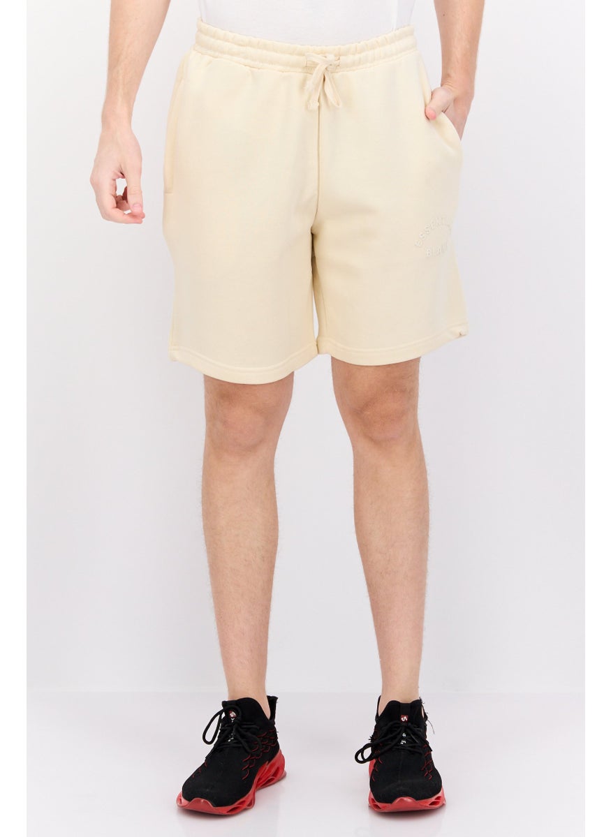 Blank Essentials - Men Brand Logo Basic Shorts, Beige - Image 1