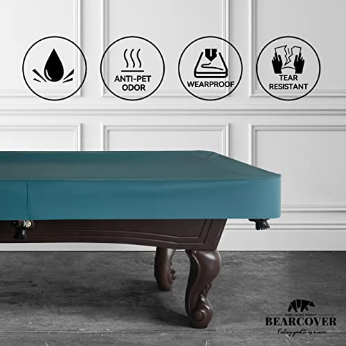 BEARCOVER Heavy Duty Leatherette Billiard Pool Table Cover, Waterproof & Tearproof Cover for Pool Table 7/8/9FT (10 Colors Available) (7 Feet/Malachite Green) - Image 5