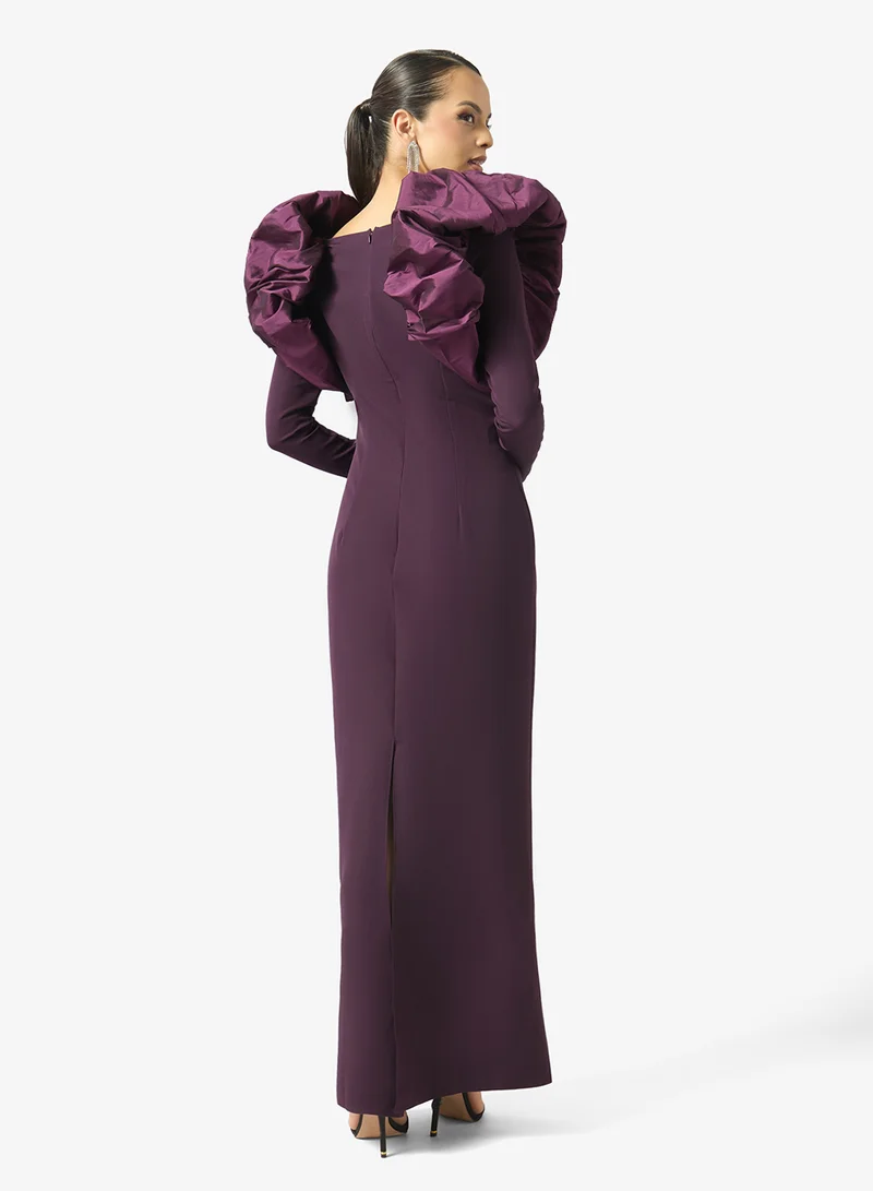 Namshi X  Shift Dress With Statement Shoulder Ruffle for Women | Best Price UAE