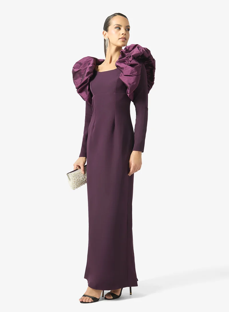 Namshi X  Shift Dress With Statement Shoulder Ruffle for Women | Best Price UAE
