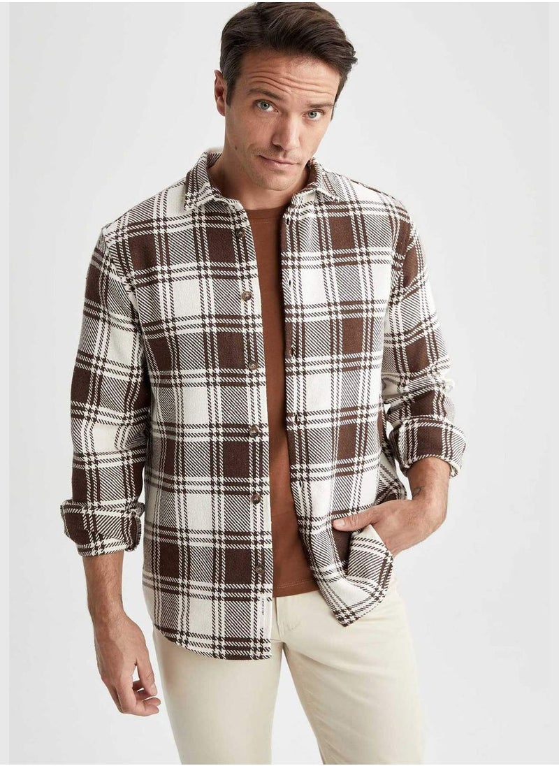 DeFacto - Man Polo Neck Woven Long Sleeve Shirt - Image 1