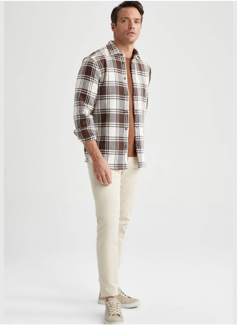 DeFacto - Man Polo Neck Woven Long Sleeve Shirt - Image 1