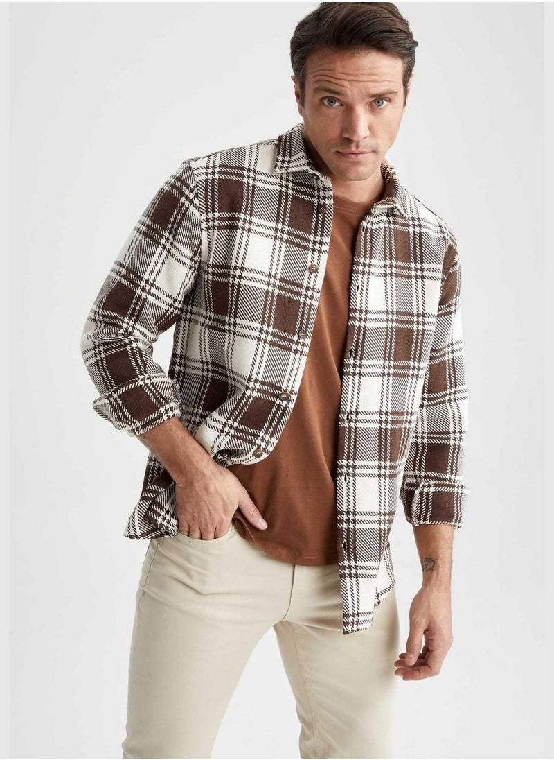 DeFacto - Man Polo Neck Woven Long Sleeve Shirt - Image 1