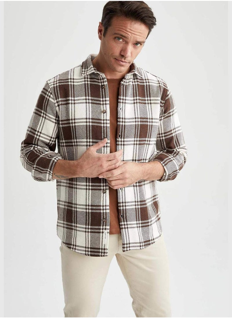 DeFacto - Man Polo Neck Woven Long Sleeve Shirt - Image 1