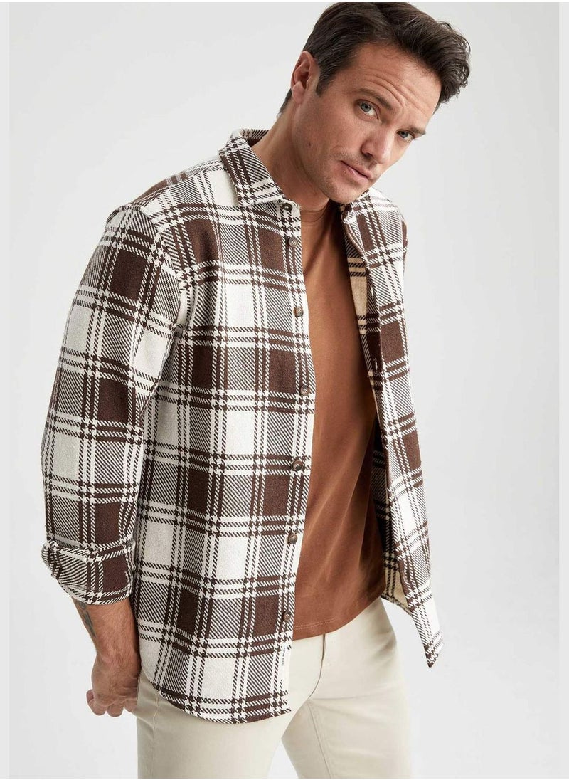 DeFacto - Man Polo Neck Woven Long Sleeve Shirt - Image 1