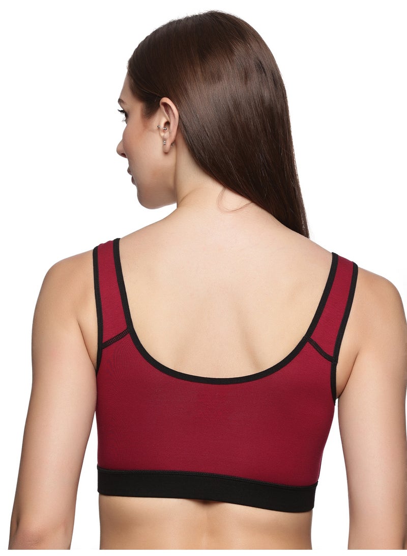 تينز لايفستايل حمالة صدر رياضية بدون أسلاك، مصنوعة من القطن الممشط فائق النعومة والإيلاستين المطاطي، تغطية كاملة، سهلة الارتداء مع أشرطة عريضة - حمالة صدر رياضية - Image 3