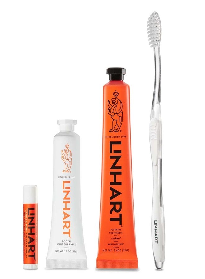 LINHART Smile Collection – Complete Oral Care Gift Set with Toothpaste, Daily Care Gel, Toothbrush & Lip Balm, Gentle Enamel Support, Healthy Gums and Fresh Breath for Home & Travel, for Women & Men - Image 1