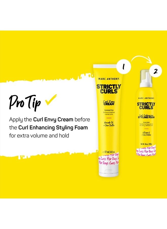 MARC ANTHONY Strictly Curl Enhancing Styling Foam , Extra Hold - Vitamin E & Silk Proteins Transforms Frizzy Hair to Full , Shiny , Defined Curls - Sulfate-Free Anti-Frizz Styling Mousse Product - Image 4