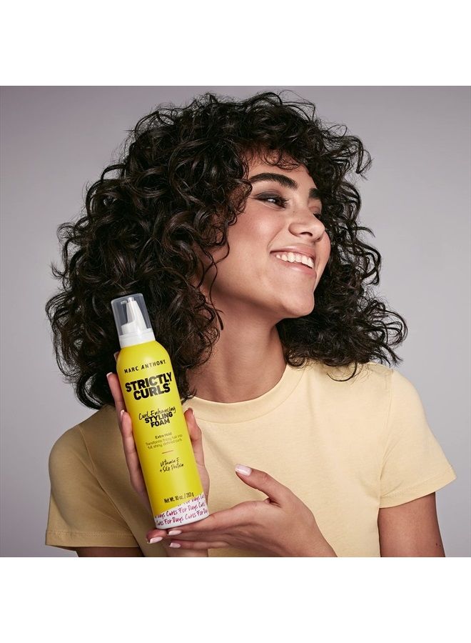 MARC ANTHONY Strictly Curl Enhancing Styling Foam , Extra Hold - Vitamin E & Silk Proteins Transforms Frizzy Hair to Full , Shiny , Defined Curls - Sulfate-Free Anti-Frizz Styling Mousse Product - Image 3