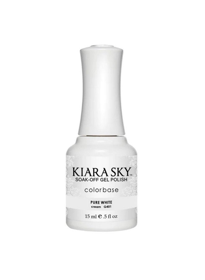 KIARA SKY Professional Nails Soak Off Led Uv Gel Polish Pure White G401 - Image 1