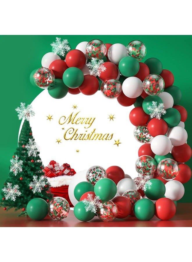 LFEEY Christmas Photo Round Backdrop Cover for Photography 7.2ft Merry Christmas Winter Snowflake White Circle Round Backdrop Christmas Party Round Backdrop Stand for Xmas Family Holiday Photo Background - Image 3