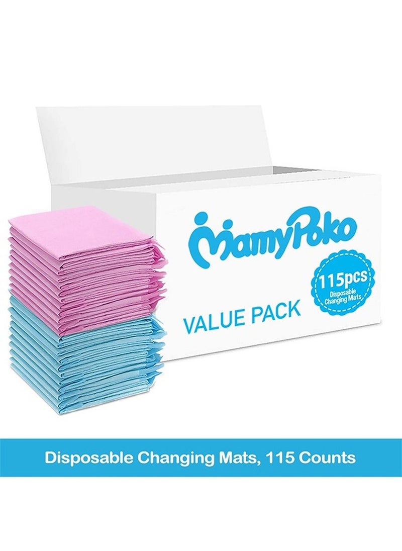 MamyPoko Disposable Changing Mats, 115 Counts, Soft Waterproof Mat, Portable Leak Proof Changing Mat, New Mom Leak-Proof Under pad, Mattress Table Protector Pad  - Image 2