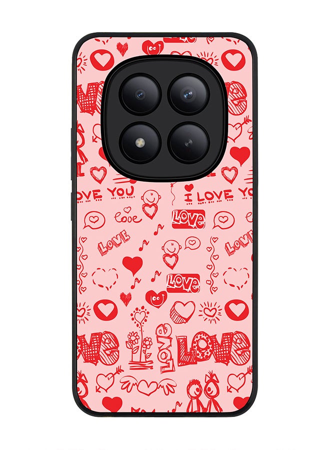 For Xiaomi Redmi Note 15 Pro+ / Poco M8 Pro Case,Slim fit Camera Protection, Shockproof Thin Phone cover  - Love Doodle