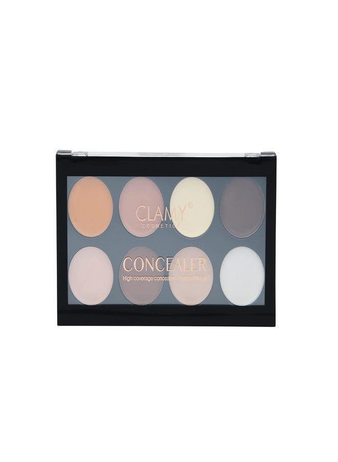 Clamy 8 Color Creamy Texture Concealer Palette | Light weight multi-purpose Concealer Color Corrector Palette 12g (Shade 3) - Image 3
