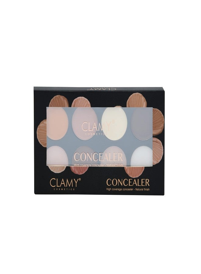 Clamy 8 Color Creamy Texture Concealer Palette | Light weight multi-purpose Concealer Color Corrector Palette 12g (Shade 3) - Image 4