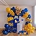 froufing Pearl Navy Blue and Gold Balloon Garland Arch Kit 132Pcs pearl Deep navy and chrome gold lemon yellow balloons for Boy Baby shower prince birthday cartoon Lion theme birthday decorations - Image 3