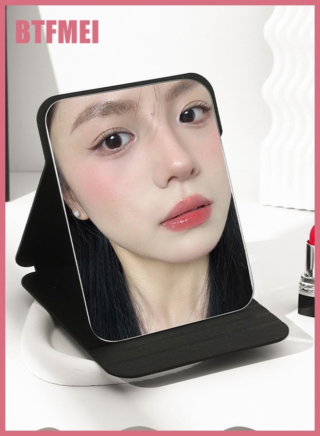 BTFMEI Foldable Makeup Mirror, Adjustable Angle Portable Standing Vanity Mirror, Portable Princess Mirror for Home/Camping/Professional Use/Travel (Black) - Image 5