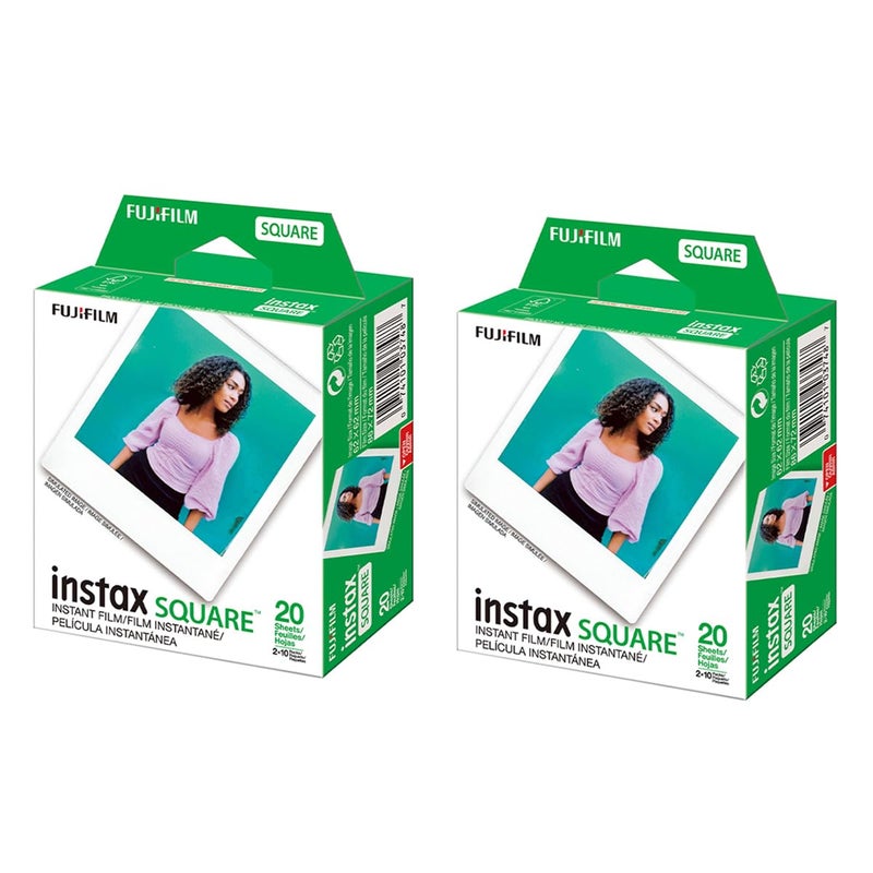 Fujifilm 2 Pack instax Square Instant Color Film, Twin Pack - Image 1