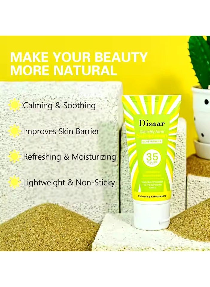 Disaar Two Pieces Of Calm My Acne Sunscreen Moisturiser SPF35 PA+++ 2X40g - Image 4