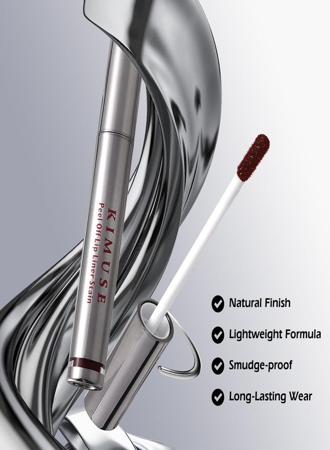 KIMUSE Peel Off Lip Liner Stain, Long Lasting Lip Tint Stain Peel Off, Waterproof, Transfer-Proof, Highly Pigmented Color Peel Off Lip Stain Liner, Matte Finish - Image 2