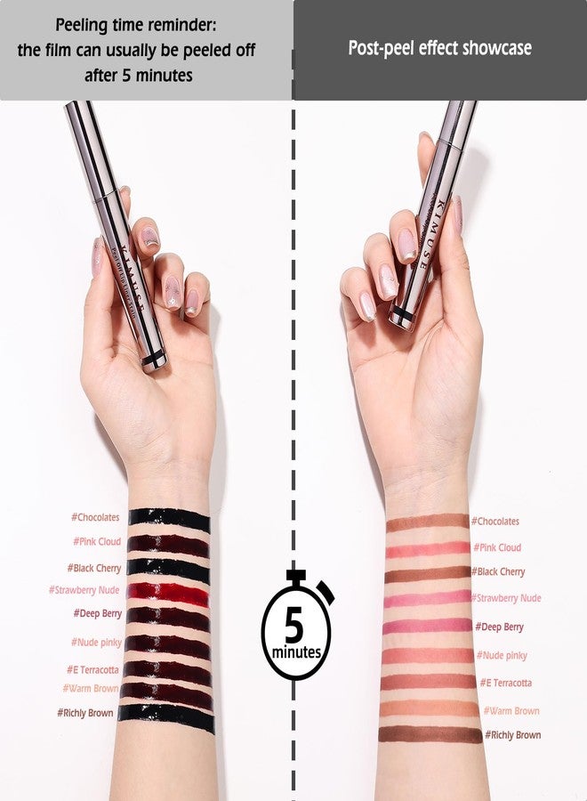 KIMUSE Peel Off Lip Liner Stain, Long Lasting Lip Tint Stain Peel Off, Waterproof, Transfer-Proof, Highly Pigmented Color Peel Off Lip Stain Liner, Matte Finish - Image 5