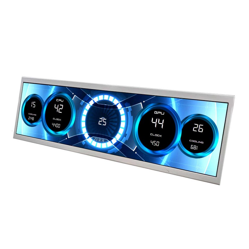 VSDISPLAY 145 Inch White LCD Monitor 2560x720 2K Resolution USBC Stretched Bar Display for Computer PC Case GPU CPU Secondary Screen - Image 2