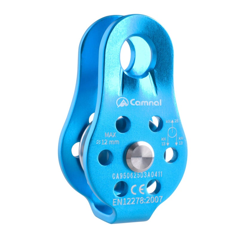Triwonder 26Kn Climbing Pulley Ce Certified Rescue Pulley Single Sheave Aluminum Fixed Eye Rock Rope Pulley (02 26Kn - Blue) - Image 1