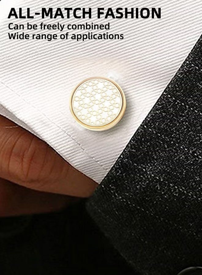Premium Gold Cufflinks - French Shirt Cufflinks, Round Metal Cufflinks Outlet (18mm 1 Pair) - Image 3