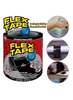 FLEX TAPE Waterproof Flex Seal Super Strong Adhesive Sealant Tape For Any Surface, Stops Leaks, Large (Black) 
