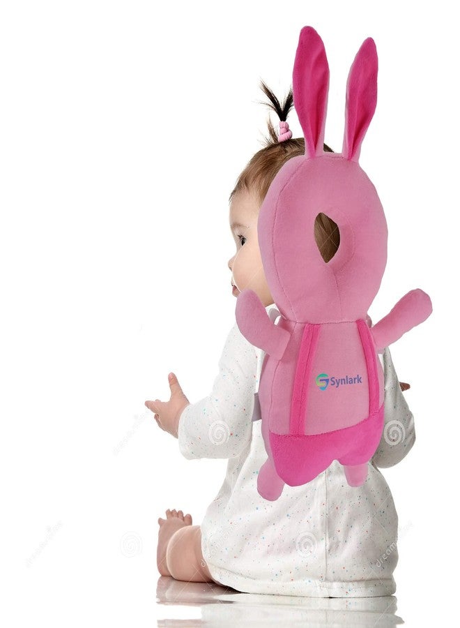 Synlark Baby Head Protector Cushion Plush Soft Toy Early Learning Toy Fall Protection Helmet Baby Head Protector Child Adjustable Shoulder Strap (Pink) - Image 2