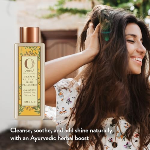 Ohria Ayurveda Neem & Triphala Hair Cleanser| Free from Silicones, Sulfates & Parabens| Soothes Scalp, Balances Oil & Reduces Dandruff| For All Hair Types| Men & Women | 200ml - Image 2