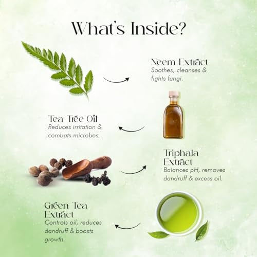 Ohria Ayurveda Neem & Triphala Hair Cleanser| Free from Silicones, Sulfates & Parabens| Soothes Scalp, Balances Oil & Reduces Dandruff| For All Hair Types| Men & Women | 200ml - Image 3