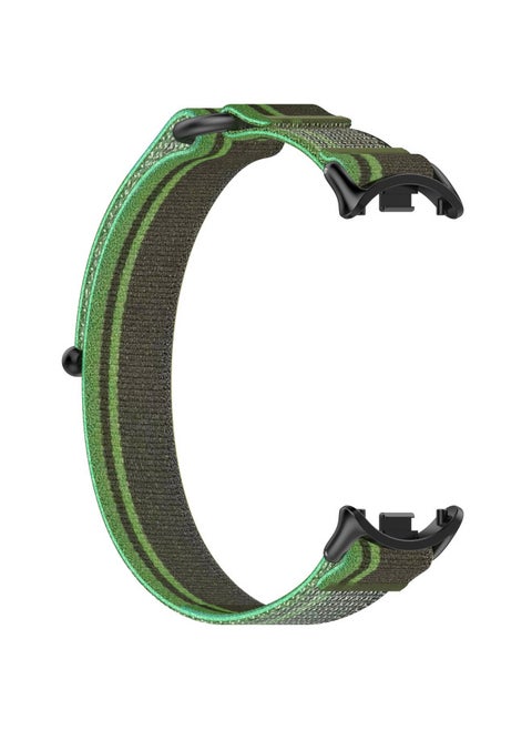 Xinyuan Shuntong Is Suitable For Xiaomi Mi Band 8NFC Wild Trail Woven Strap Mi Band8 Double Section Loop Nylon Strap-Color:Dark Green