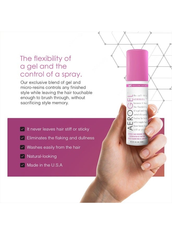 TRIDESIGN TRI Aerogel Hairspray - Non-Toxic Hair Finishing Spray for Styling, Volumizing and Holding Curly Hair with Flexible Hold - For Women and Men - Pack of 3 (10.5 oz)  - Image 2