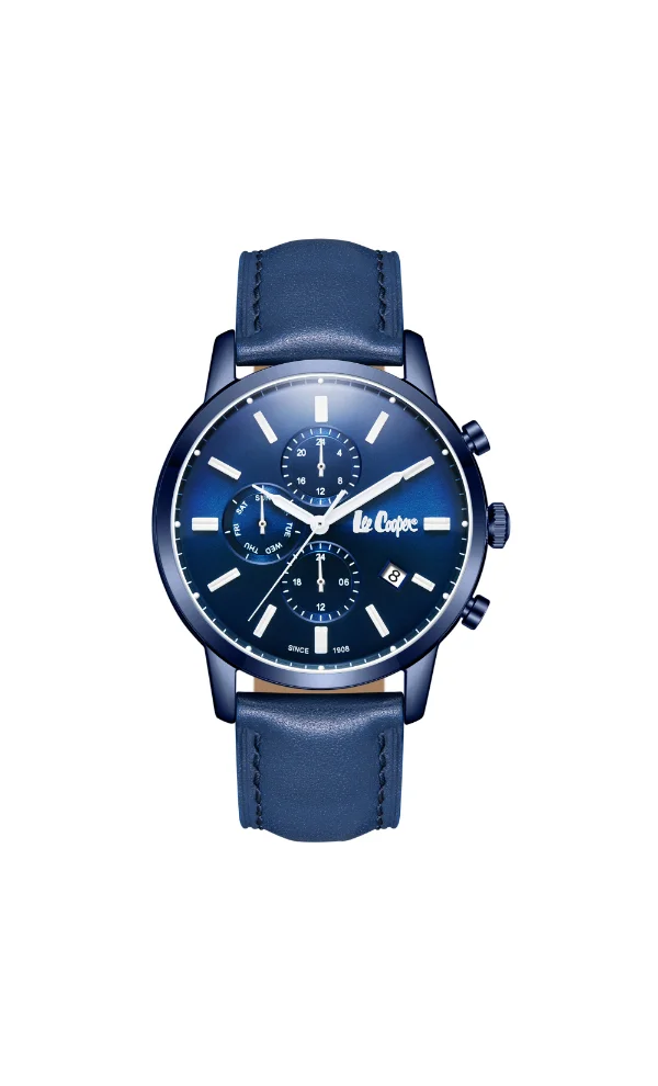 Lee Cooper LEE COOPER LC08085.999 Men's Multi Function Display Watch & Leather Strap Dark Blue