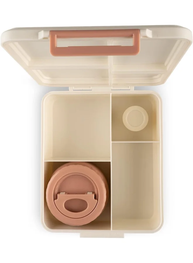 Citron Grand Lunchbox With 4 Compartments For Kids - Includes 1 Thermos Food Jar And 1 Sauce Container, Leak Proof And Bpa Free Lunch Box For Kids - Cherry
