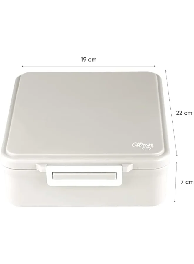 Citron Grand Lunchbox With 4 Compartments For Kids - Includes 1 Thermos Food Jar And 1 Sauce Container, Leak Proof And Bpa Free Lunch Box For Kids - Cherry