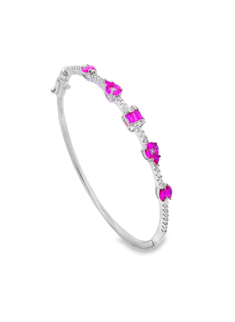 AK Jewels 925 SILVER CZ RHODIUM BANGLE 